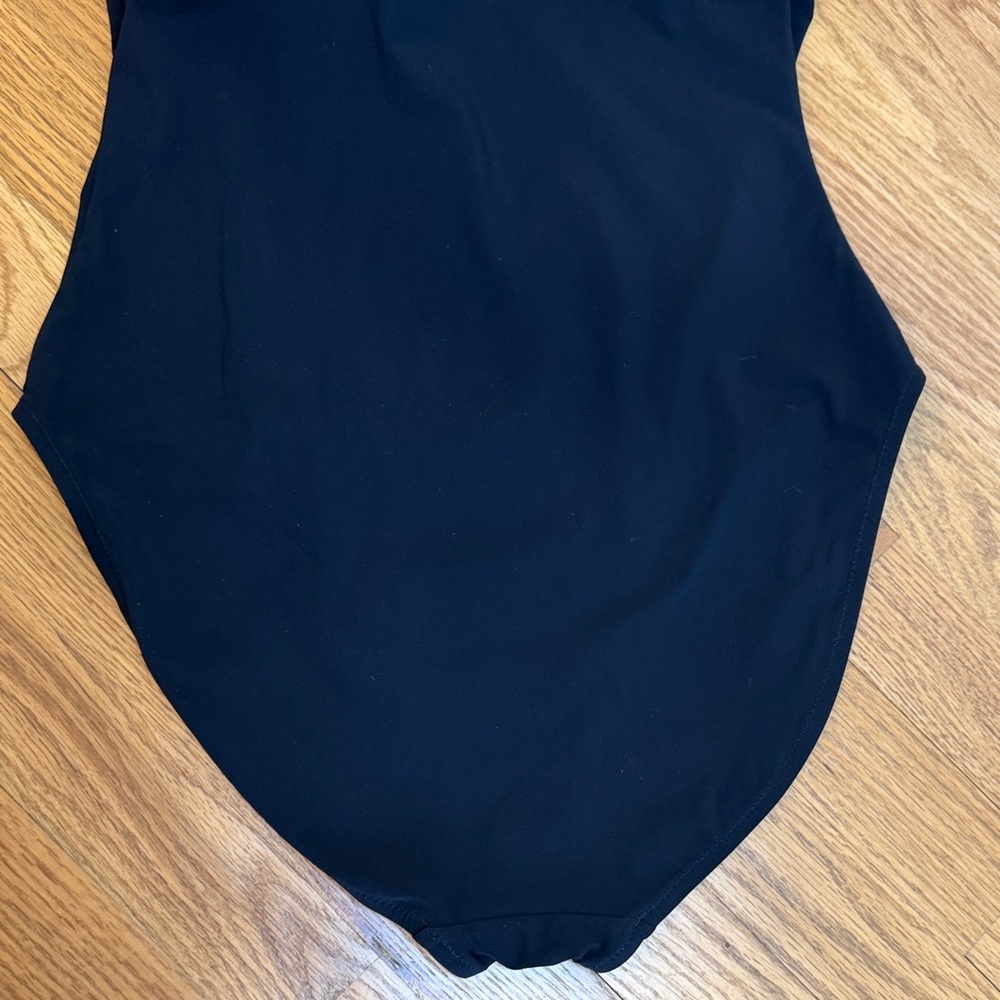 Tory Burch Black One Shoulder One Piece Swimsuit with Gold Accent - Picture 4 of 6